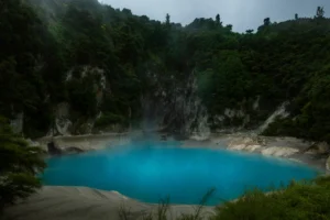 Mystical Volcanic Hot Spring in Nature