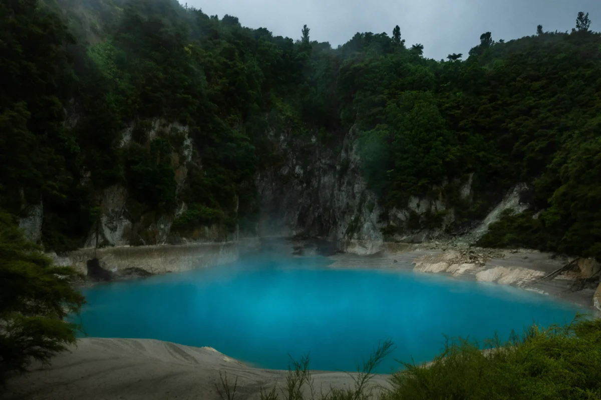Mystical Volcanic Hot Spring in Nature